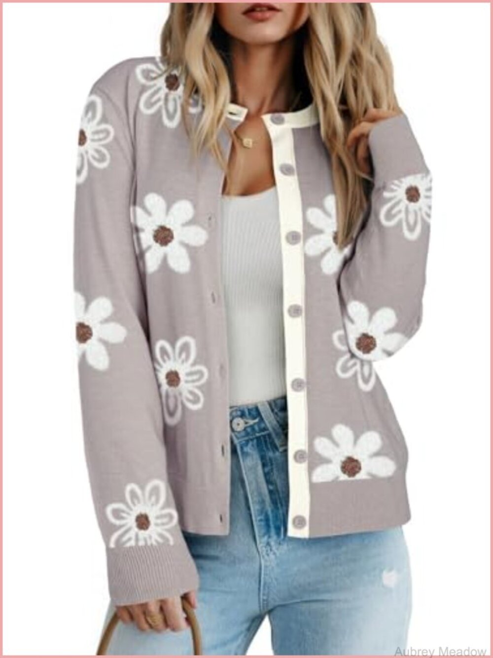 Women's Lightweight Open Front Cardigan Color Block Long Sleeve Casual